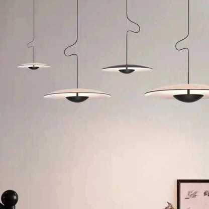 Modern Creative Chandelier | LED Ceiling Pendant Light | Black & Wood Grain Design | Adjustable Sizes | Brick by Brick