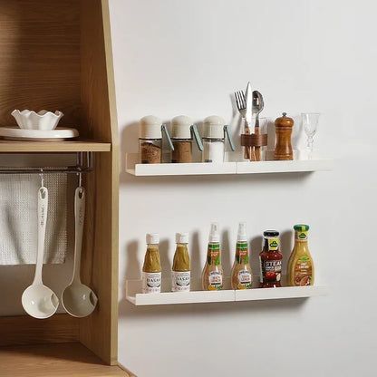 Self Adhesive Wall Shelf | 11.8 x 4.3 x 2.8 in | Multifunction No-Drill Storage Rack | Space-Saving Organizer | Brick by Brick