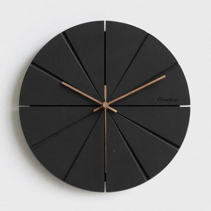 Elegant Wooden Wall Clock | Minimalist Natural Design | 23.6 x 12.2 x 18.9 in | Silent Quartz Movement | Brick by Brick