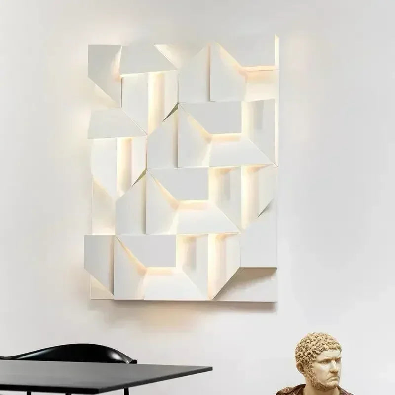 LED 3D Wall Light | Modern Acrylic & Iron Sconce | Adjustable Brightness with Remote | Brick by Brick