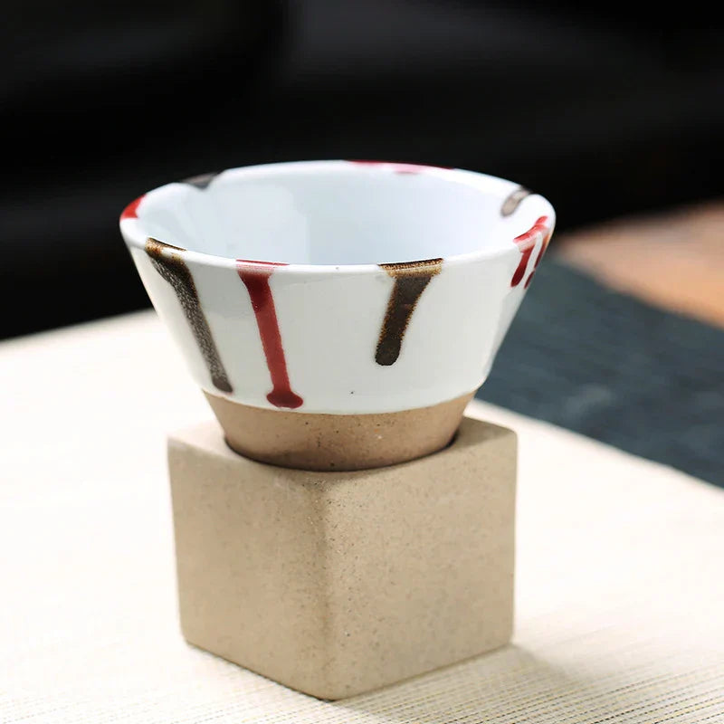 Cone‑Shaped Espresso Cup – Vintage Style Ceramic - with Stand-Brick by Brick London-Brick By Brick London