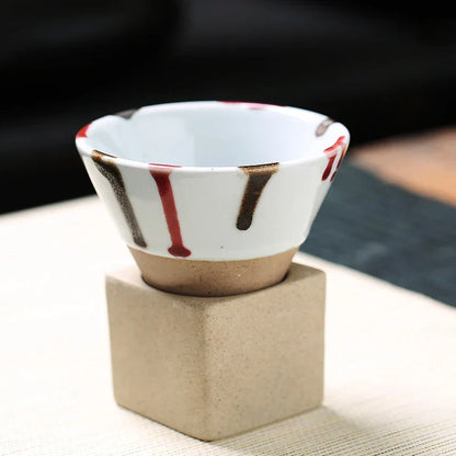 Cone‑Shaped Espresso Cup – Vintage Style Ceramic - with Stand-Brick by Brick London-Brick By Brick London