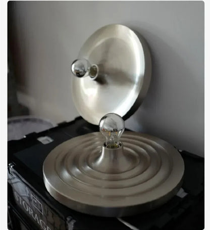 Bauhaus LED Wall Light | 4.7 in or 5.9 in | Walnut Wood + Acrylic Halo | Architectural Lighting | Brick by Brick