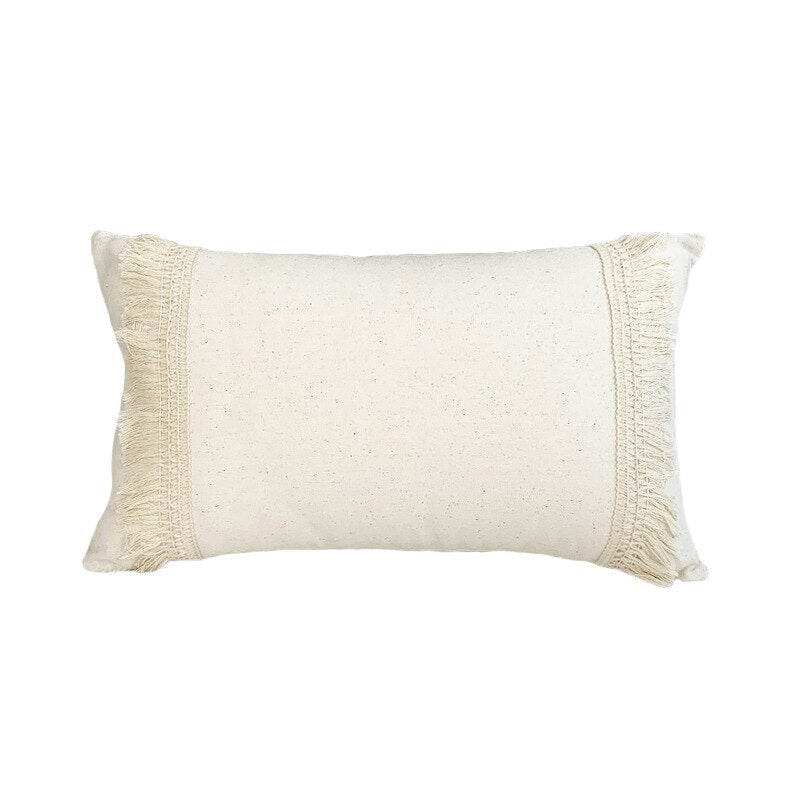Japandi Cotton Linen Pillow Cover | Beige Woven Design | Modern Cushion Case | Minimalist Home Décor | Brick by Brick
