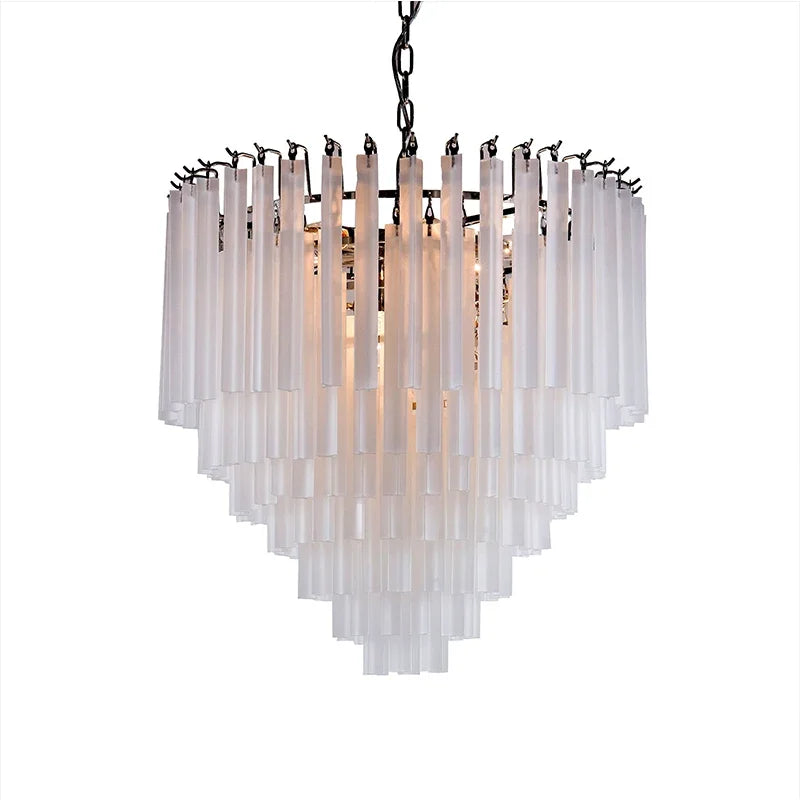 Round Glass Pendant Light | LED Chandelier | 3-Color Warm Neutral Cool | 24–31 in | Brick by Brick