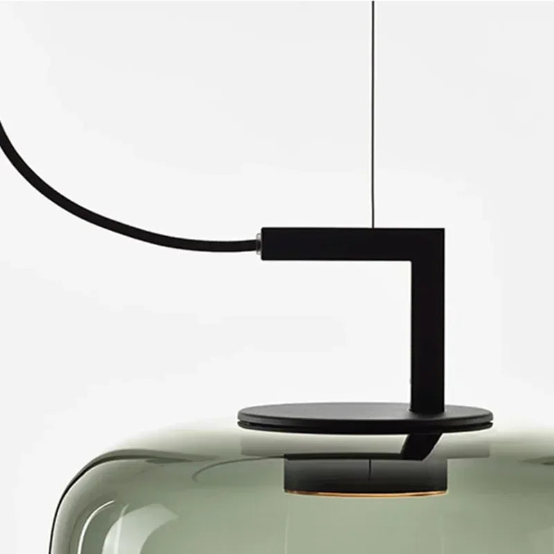 Modern Glass Pendant Light | 13.8-17.4 in | LED Hanging Lamp | Indoor Ceiling Fixture | Brick by Brick