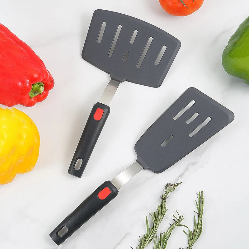 Silicone Spatula | 10.2 - 11.4 in | Non-Stick Heat-Resistant Cooking Utensil | Stainless Steel Handle | Brick by Brick