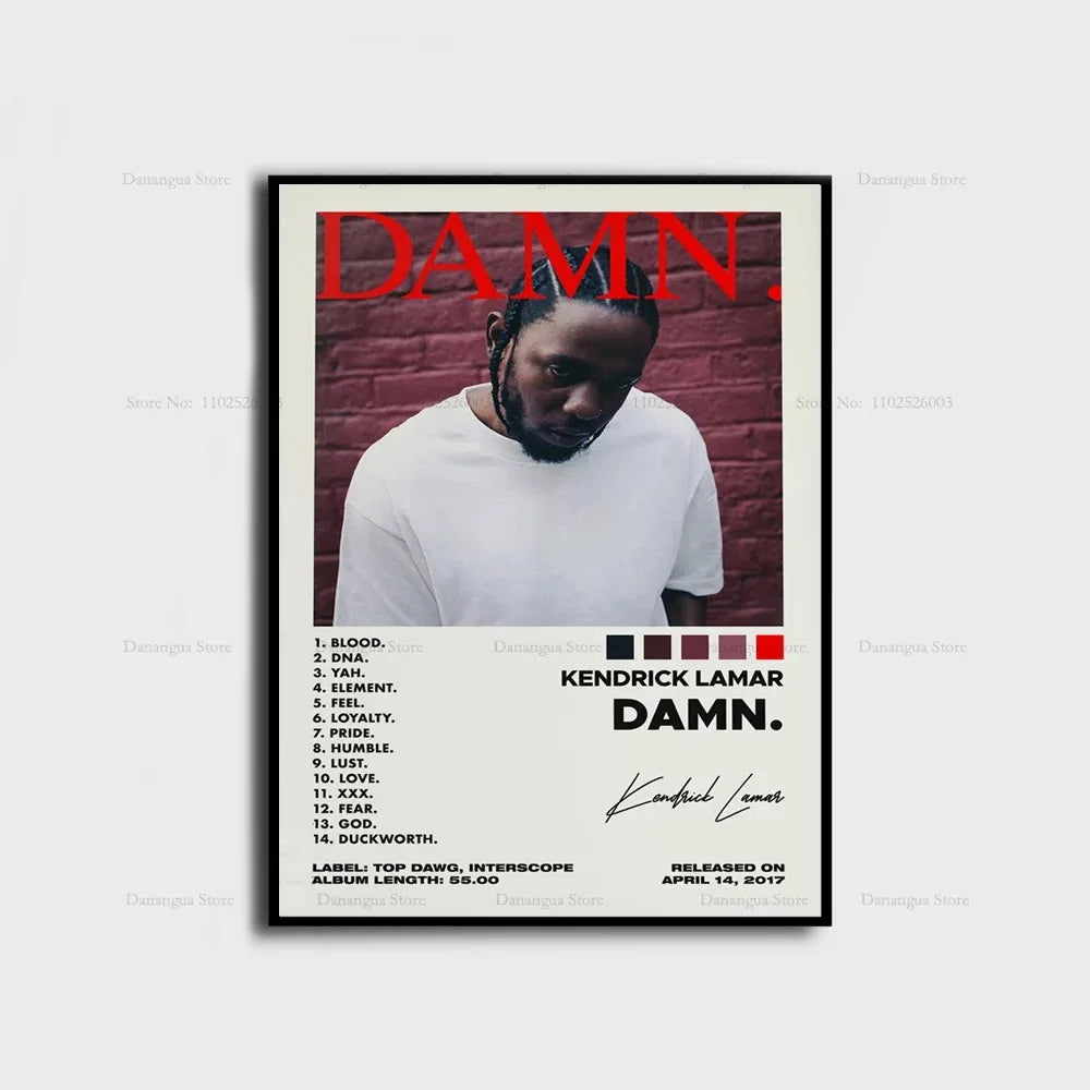 Kendrick Lamar Album Canvas Wall Art | 7.9 - 19.7 in | Good Kid Maad City Poster | Hip Hop Music Decor | Unframed | Brick by Brick
