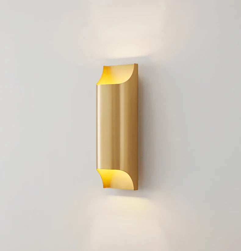 Contemporary Brass Wall Sconce | 3.9 or 11.8 | LED Lamp with Sculptural Shade | Adjustable Lighting | Brick by Brick