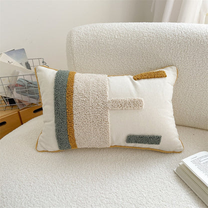 Square Stripe Japandi Pillowcase | Cotton & Linen | Elegant Home Decor | Brick by Brick