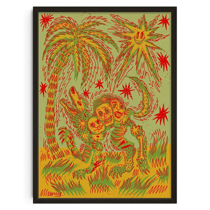 Vintage Abstract  Wall Art | 7.9 - 19.7 in | Mind Maze Poster | Retro Canvas Print | Unframed | Brick by Brick