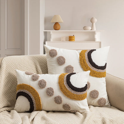 Japandi Floral Pillowcase | Cotton & Linen | Colorful Embroidered Accent | Brick by Brick