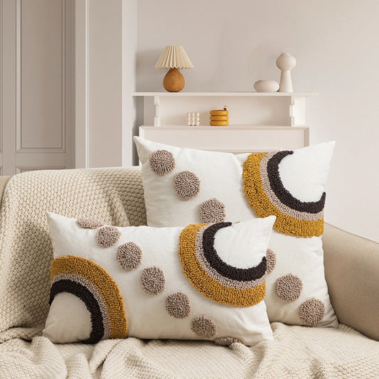 Japandi Floral Pillowcase | Cotton & Linen | Colorful Embroidered Accent | Brick by Brick