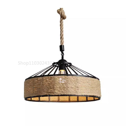 Classical Rope Chandelier | 11.8in x 5.7 in | Industrial Iron Pendant Light | E27 Hanging Lamp for Dining & Bedroom | Brick by Brick
