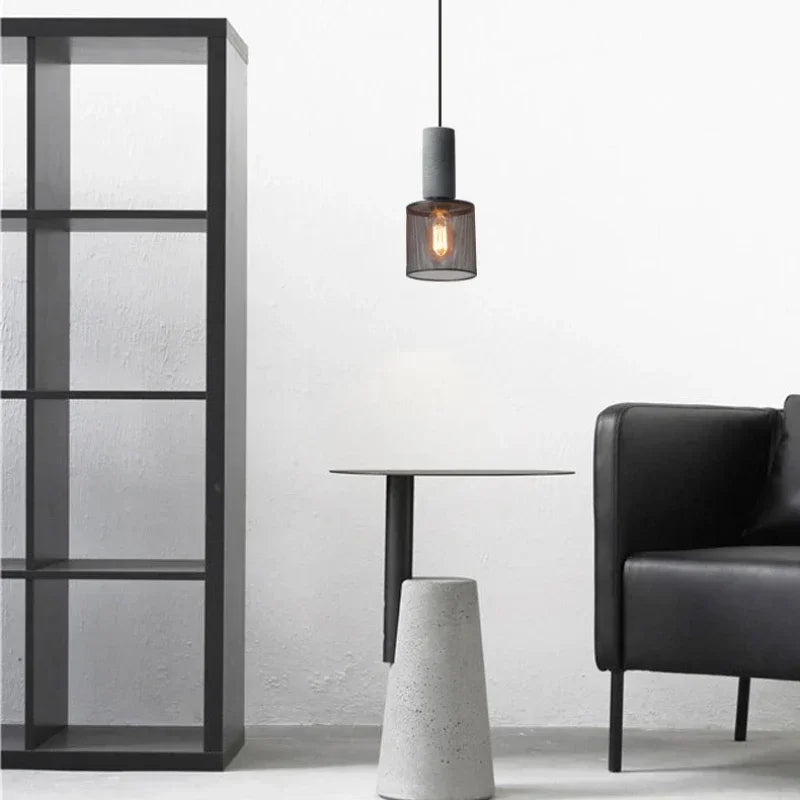 Nordic Industrial Cement Chandelier | H7.9 - 13.8 in | Vintage Iron Pendant Ceiling Light | Brick by Brick