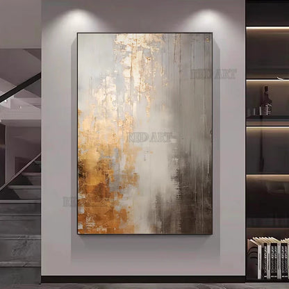 Abstract Wall Art | Large Acrylic Canvas Painting | Modern Frameless Oil Artwork for Home Decor | Brick by Brick