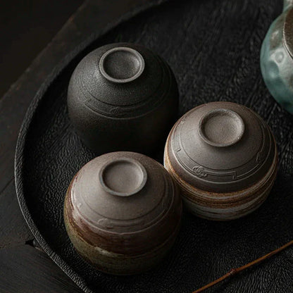 Rustic Ceramic Espresso Cups | 3oz Stoneware with Earth-Toned Glaze | Microwave & Dishwasher Safe