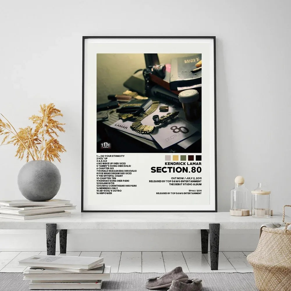 Kendrick Lamar Album Canvas Wall Art | 7.9 - 19.7 in | Good Kid Maad City Poster | Hip Hop Music Decor | Unframed | Brick by Brick