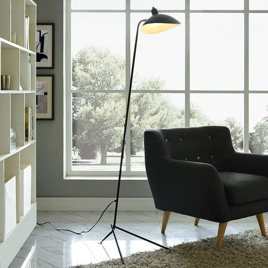 Serge Mouille Black Floor Lamp | Modern Standing Lamp for Living Room | 66.9 Durable Metal & Brass | Brick by Brick London 1