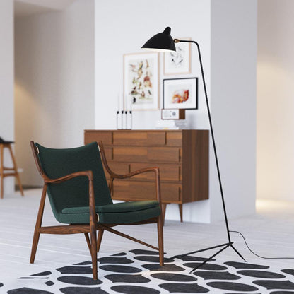 Serge Mouille Black Floor Lamp | Modern Standing Lamp for Living Room | 66.9 Durable Metal & Brass | Brick by Brick London 2