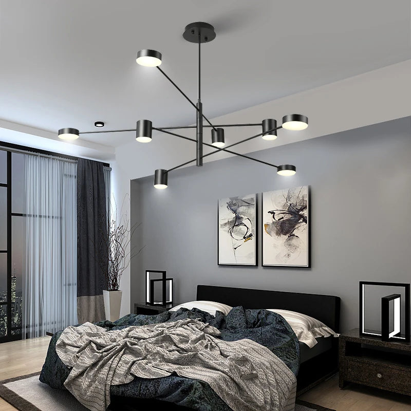 Nordic Chandelier | 4-10 Heads | Modern Black Ceiling Light | Creative Wrought Iron Fixture | LED Included | Brick by Brick