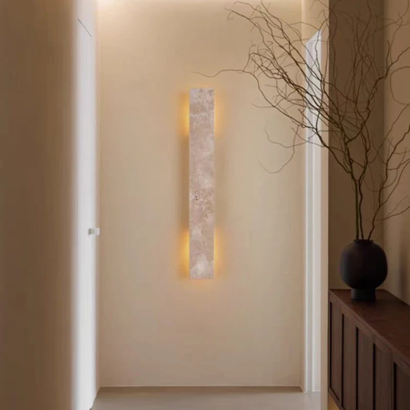Rectangle Marble Wall Light | 2.36x17.72 in | Modern LED G9 Bulb Sconce | Up & Down Indoor Lighting | Brick by Brick