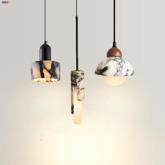 Marble LED Pendant Lamp | Modern Nordic Ceiling Light | Adjustable Hanging Fixture | Brick by Brick