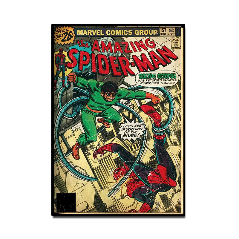 Spider-Man Canvas Wall Art | 5.1 - 21.7 in | Retro Marvel Superhero Poster | Unframed | Brick by Brick