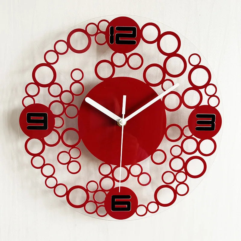 Modern Silent Wall Clock | 16.5" | Color Burst Design | Quiet Sweep Movement | Brick by Brick