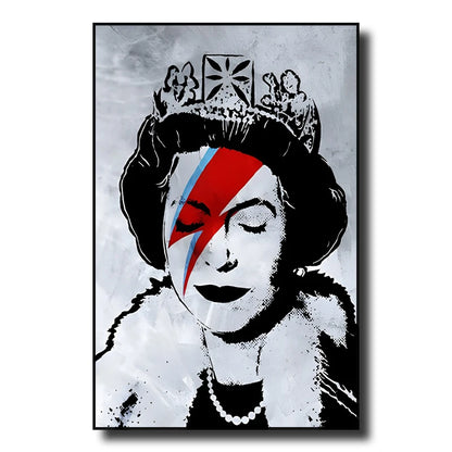 Street Graffiti Wall Art Canvas | 7.9 - 21.7 in | Banksy Girl with Balloon Poster | Modern Abstract Decor | Unframed | Brick by Brick