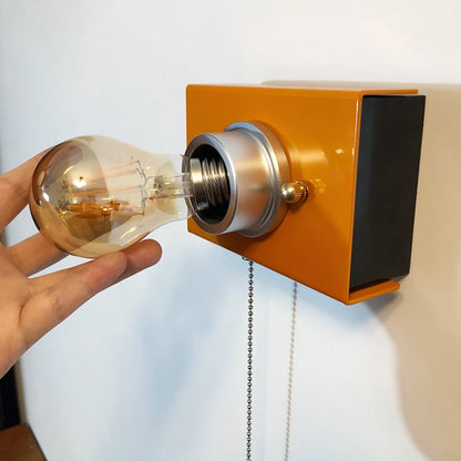 Bauhaus Retro Wall Lamp | 3.5in | Orange Square Box Camera Design | Decorative Sconce | Brick by Brick