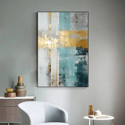 Abstract Wall Art | Large Acrylic Canvas Painting | Modern Frameless Oil Artwork for Home Decor | Brick by Brick