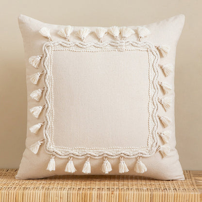 Japandi Cotton Linen Pillow Cover | Beige Woven Design | Modern Cushion Case | Minimalist Home Décor | Brick by Brick