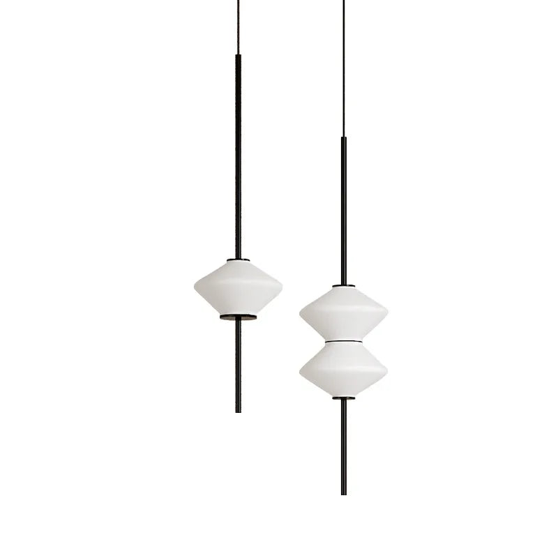 Pendant Light | Modern White Glass | 5.9 x 23.6 in | LED Ceiling Fixture | Art Deco Style | Brick by Brick