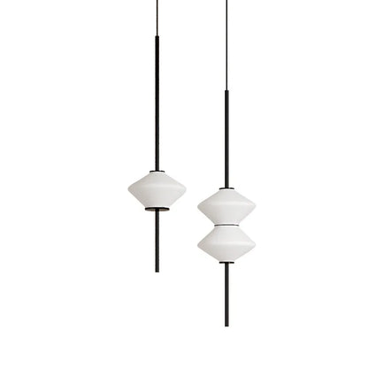 Pendant Light | Modern White Glass | 5.9 x 23.6 in | LED Ceiling Fixture | Art Deco Style | Brick by Brick