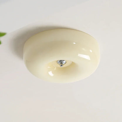 Bauhaus Ceiling Lamp | Dia 12.6 - 18.1 in | Nordic Glass LED Flush Mount Light | Simple Modern Pudding Style | Brick by Brick