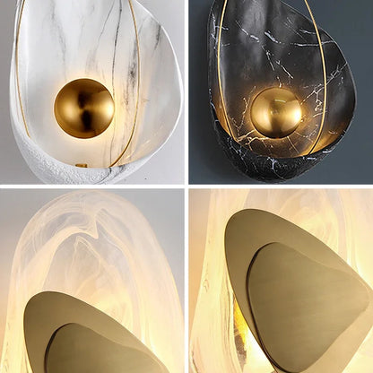 Nordic Marble Wall Lamp | H11.81-11.75 in | Modern LED Sconce | Elegant Home Decor Lighting | Brick by Brick