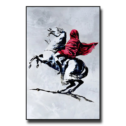 Street Graffiti Wall Art Canvas | 7.9 - 21.7 in | Banksy Girl with Balloon Poster | Modern Abstract Decor | Unframed | Brick by Brick