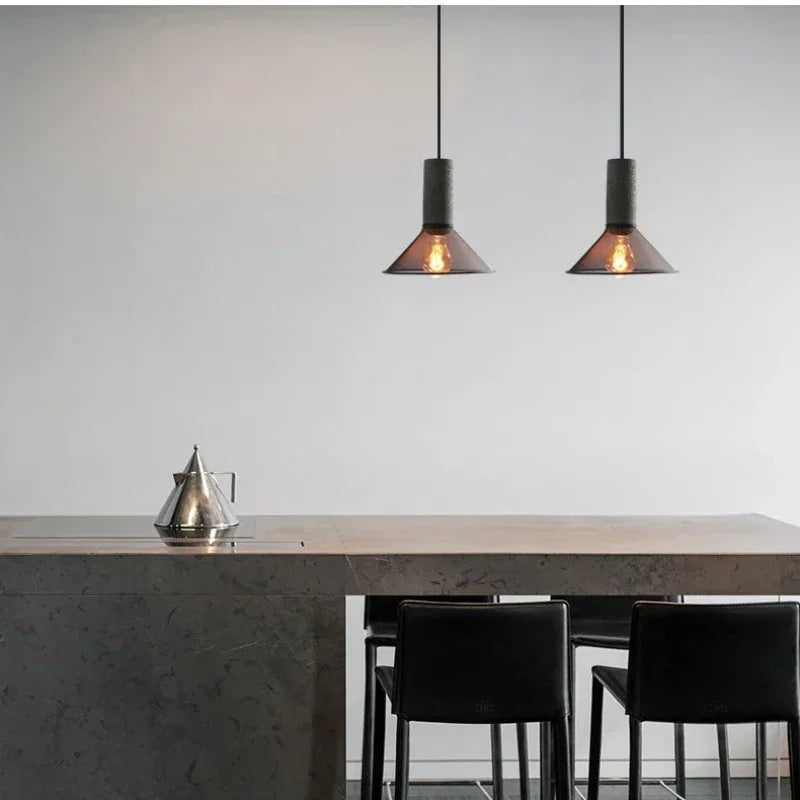 Nordic Industrial Cement Chandelier | H7.9 - 13.8 in | Vintage Iron Pendant Ceiling Light | Brick by Brick