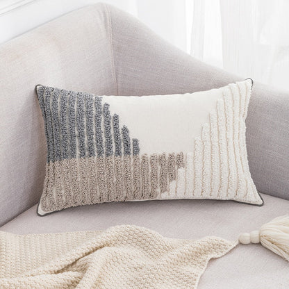 Graphic Japandi Pillowcase | Cotton Linen | Beige Gray Cushion Cover | Modern Scandinavian Japanese Style | Brick by Brick