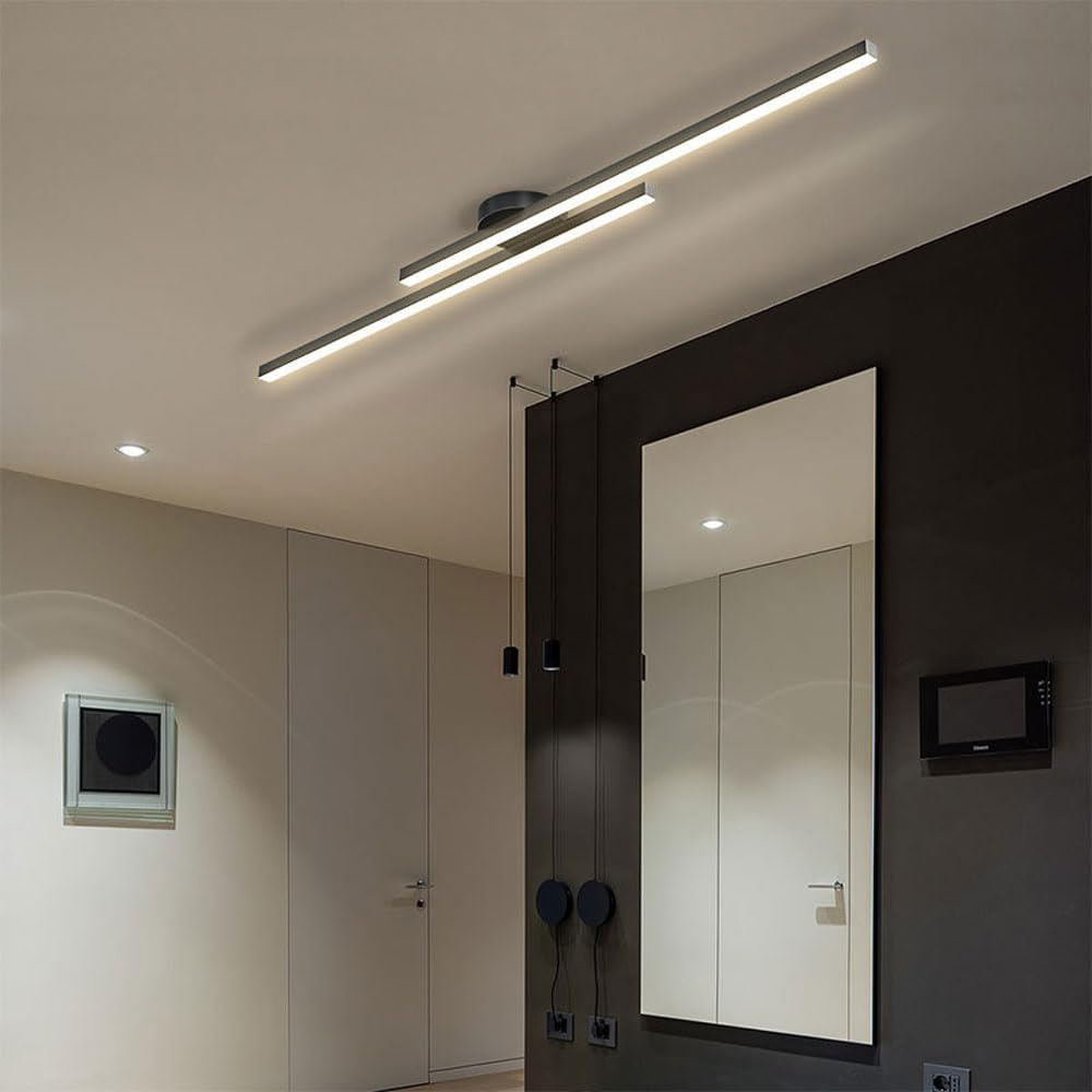 Sleek Aluminium LED Ceiling Light | Modern Flush Mount Fixture | Living Room & Bedroom | 60/90/120 cm | Brick by Brick London 7