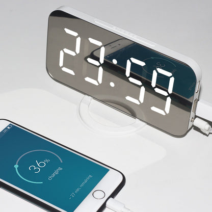 Sleek Mirrored LED Digital Alarm Clock | USB Powered | Adjustable Brightness & Memory Feature | Modern Wake-Up Light | 20 x 8 cm | Brick by Brick London 2