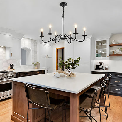 Sleek Modern Iron Pendant Light | Black Pendant Light for Kitchen | 38cm Height, 88cm Diameter | Brick by Brick London 5