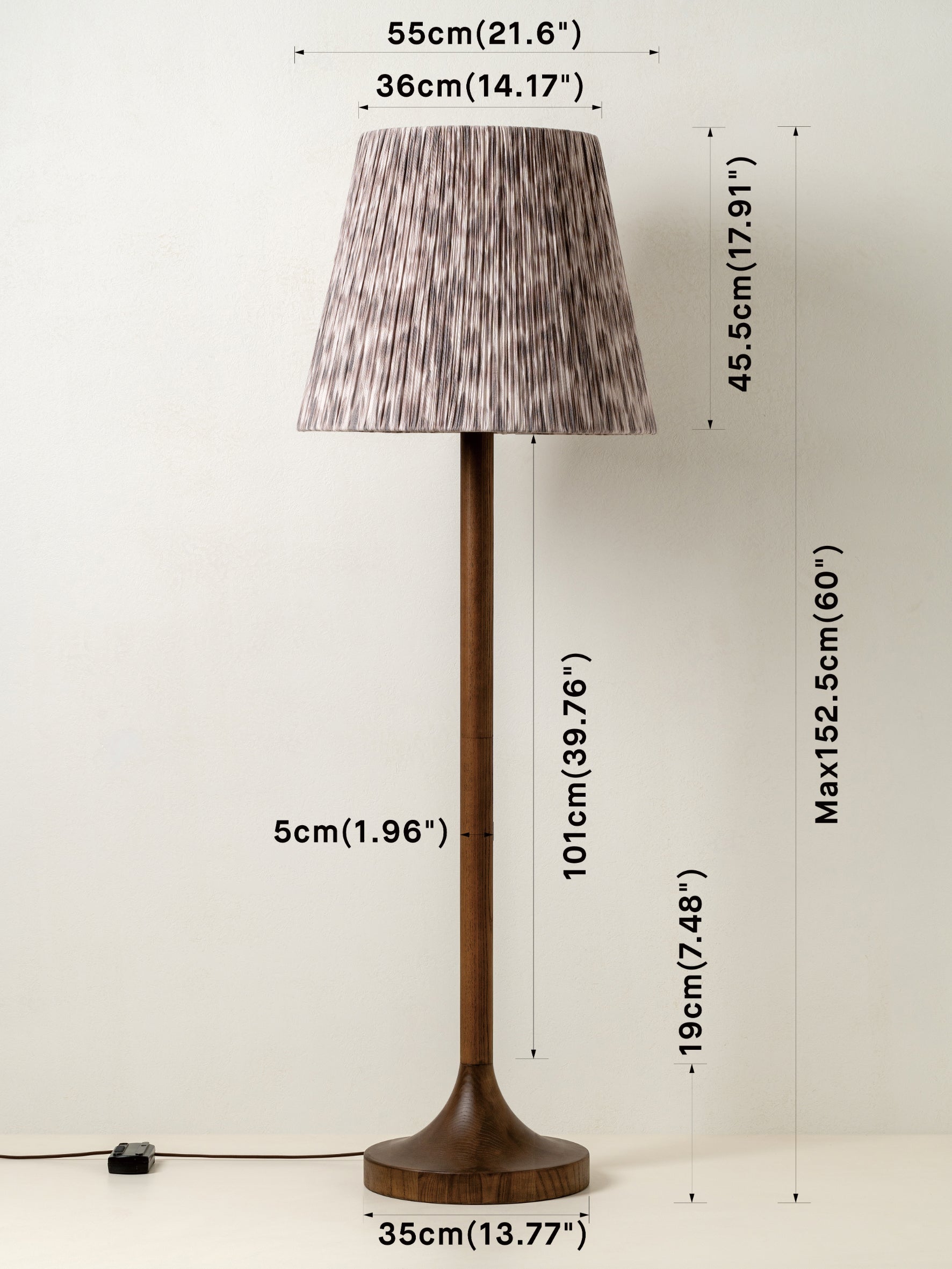Sundara Floor Lamp | Statement Lighting | Pleated Linen Shade | Mid-Century Modern Design | Brick by Brick London 6