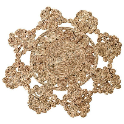 Burlywood Hemp Floor Rug | D35 - 59 in | Thick Woven & Durable | Multiple Shapes | Brick by Brick
