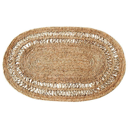 Burlywood Hemp Floor Rug | D35 - 59 in | Thick Woven & Durable | Multiple Shapes | Brick by Brick