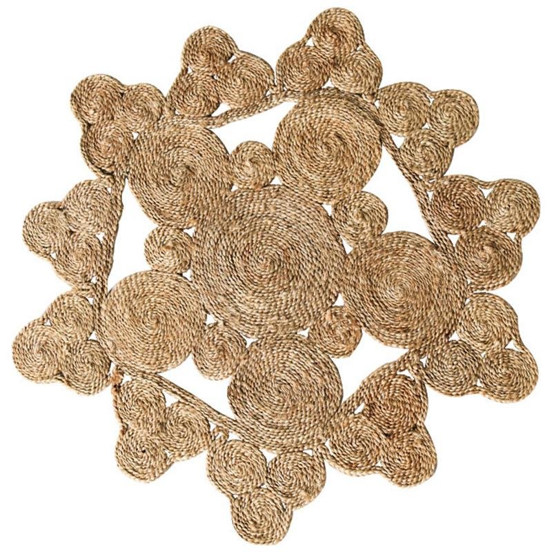 Burlywood Hemp Floor Rug | D35 - 59 in | Thick Woven & Durable | Multiple Shapes | Brick by Brick