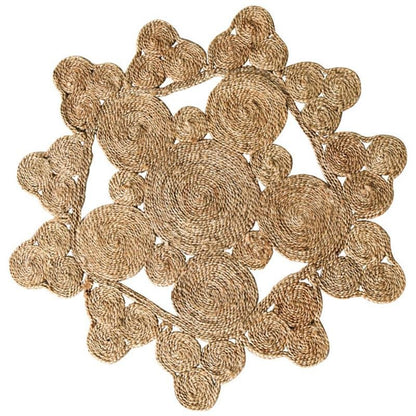 Burlywood Hemp Floor Rug | D35 - 59 in | Thick Woven & Durable | Multiple Shapes | Brick by Brick