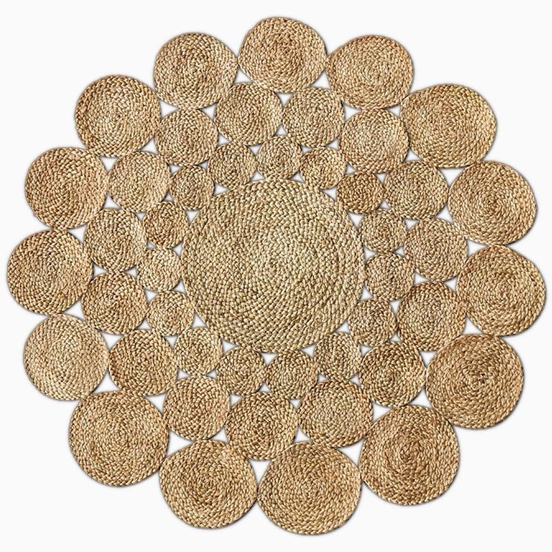 Rustic Hemp Area Rug | 47-60 in | Durable & Natural | Rectangle, Round, Leaf | Brick by Brick