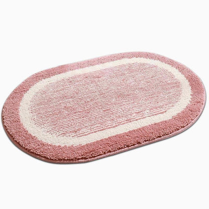 Oval Microfiber Bath Rug | 20-63 in | Soft & Slip-Resistant | Gray & Purple | Brick by Brick